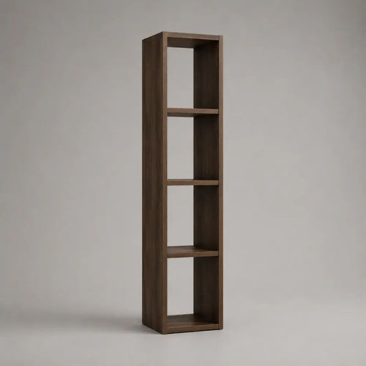 Libreria a colonna da terra in pannello truciolare melaminico marrone noce, 30 × 30 × 150 cm, con 4 vani aperti